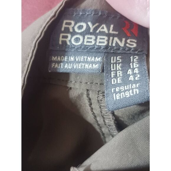 Royal Robbins women's 12 active traveler Army green packable cruise hiking - Picture 3 of 4